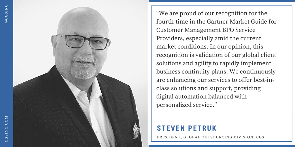 CGS Named in the 2020 Gartner Report: Market Guide for Customer Management BPO Service Providers 