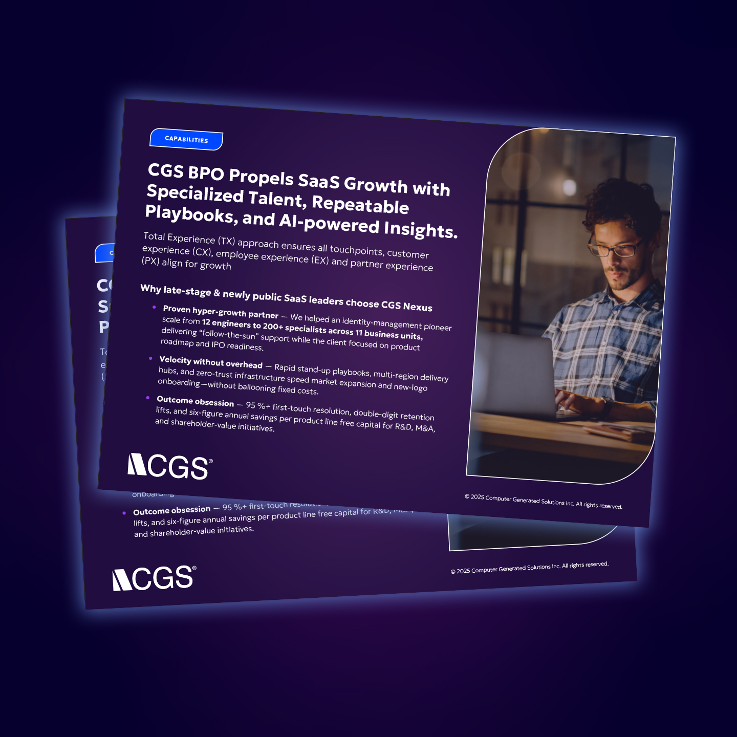 CGS BPO Propels SaaS Growth with Specialized Talent, Repeatable Playbooks, and AI-powered Insights.
