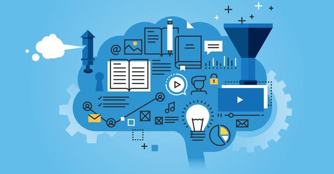 AI and machine learning for training and development Artificial intelligence and machine learning illustration