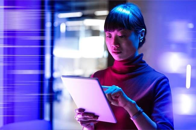 Person using tablet