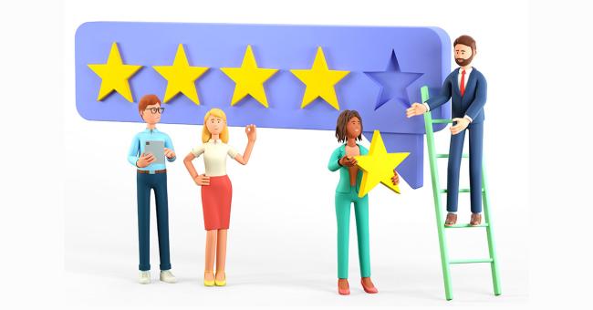 An Investment in Customer Service Training Pays Big Dividends Customers hanging stars for customer service rating