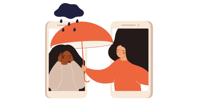 Training for empathy in contact centers Person showing empathy through smartphone