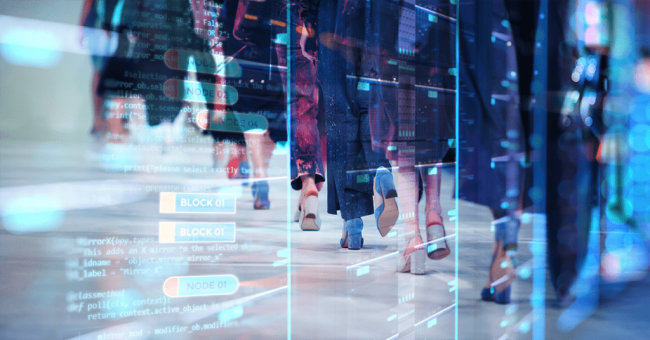 How Vendor Selection Shifts in a Post-Pandemic Future Fashion runway with technology symbols