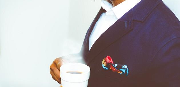 man taking coffee break