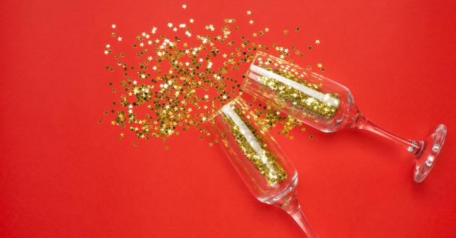Top 5 BPO posts from 2021 Champagne and glasses New Year's celebration
