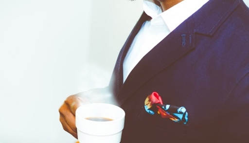man taking coffee break