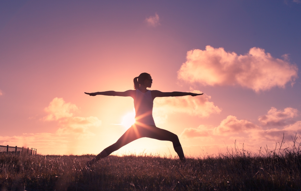 Woman practicing yoga